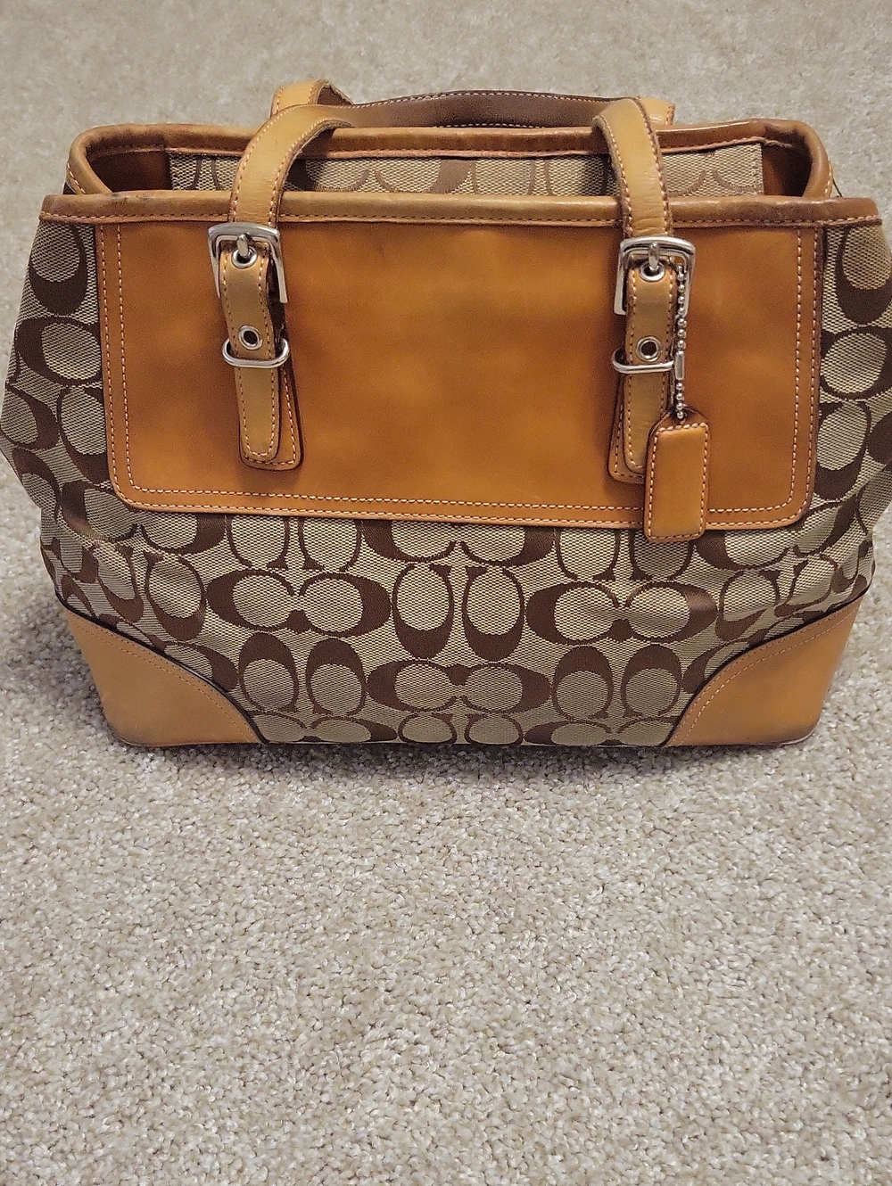 2002 Vintage Coach K3J-6892 Hampton Signature Monogram Leather Purse